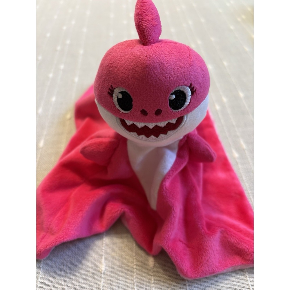Pink Fong Lovey Wow Wee Baby Shark Security Blanket Snuggle Pink Plush 10" EUC